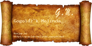 Gogolák Melinda névjegykártya
